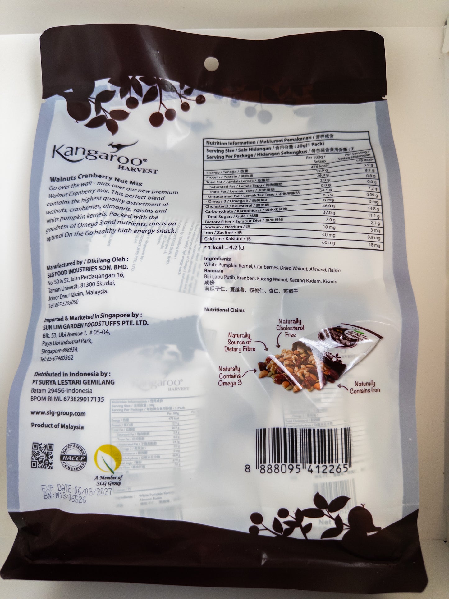 Walnut Cranberry Nut Mix (30g x 7pkt)